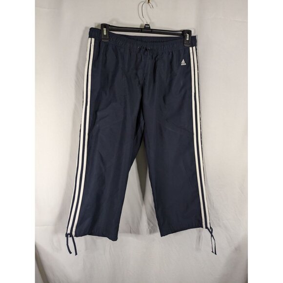 Adidas Navy Blue Capris Pants Size XL Polyester Womens Athletic Wear - Picture 3 of 5